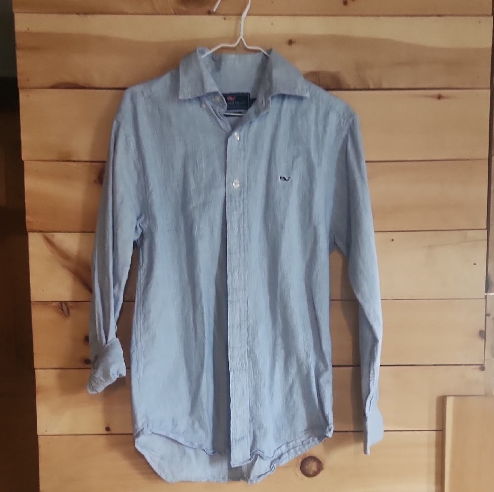 Vineyard Vines Light Blue Women's Button-Up Blouse